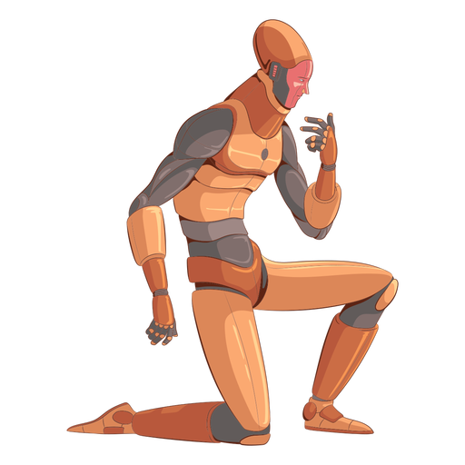 Personagem de ilustração android ajoelhada Desenho PNG