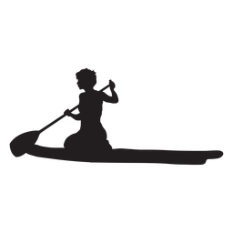 De rodillas, stand up paddleboarding silueta Diseño PNG