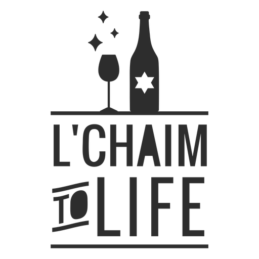 Lchaim to life bottle badge PNG Design