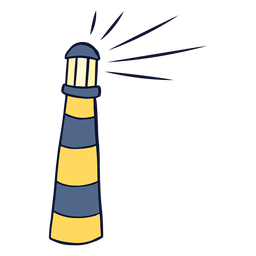 Lighthouse illuminating flat PNG Design