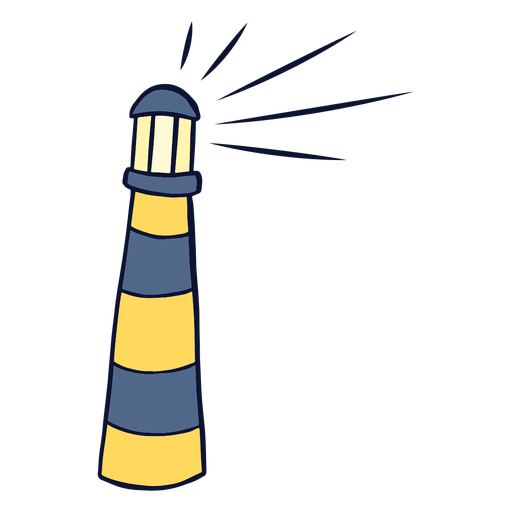 Leuchtturm leuchtet flach PNG-Design