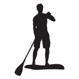 Male stand up paddleboarding silhouette