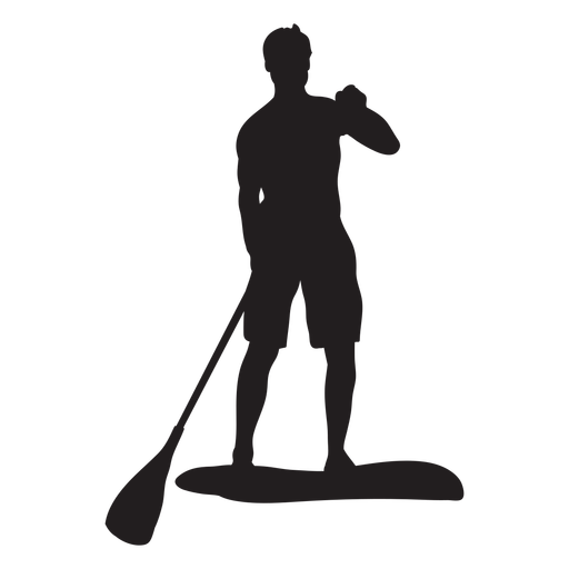 M?nnliche Stand Up Paddleboarding Silhouette PNG-Design