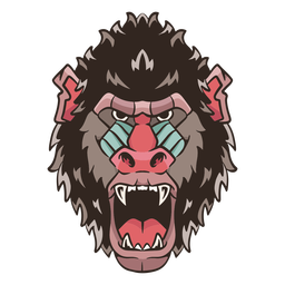Mandrill face illustration PNG Design