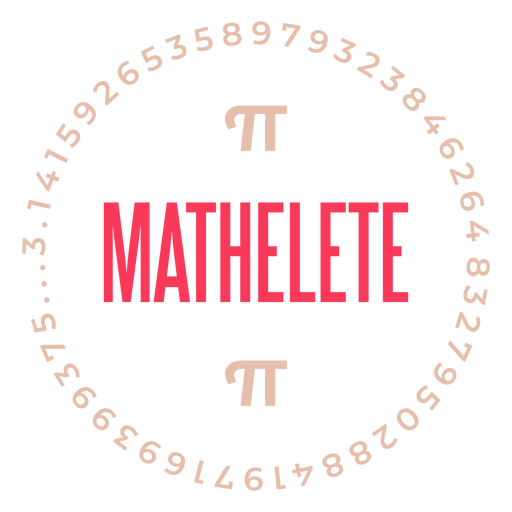 Mathelete pi Abzeichen PNG-Design