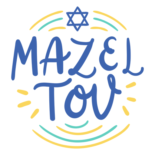 Mazel tol handgeschriebene Beschriftung