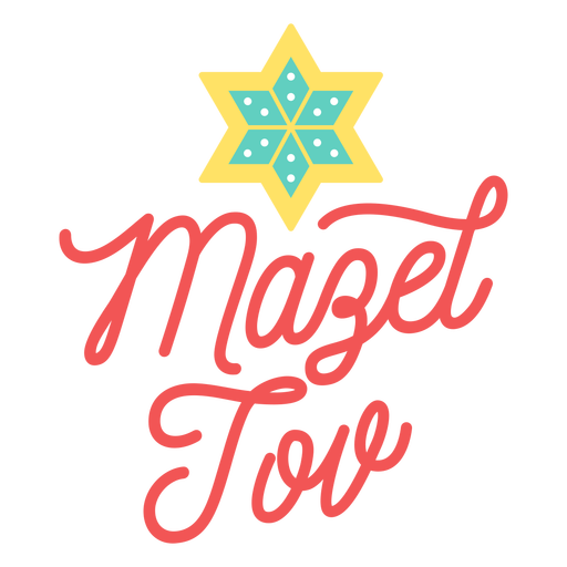 Mazel tov star script lettering PNG Design