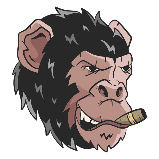 Mean chimpanzee illustration - Transparent PNG & SVG vector file