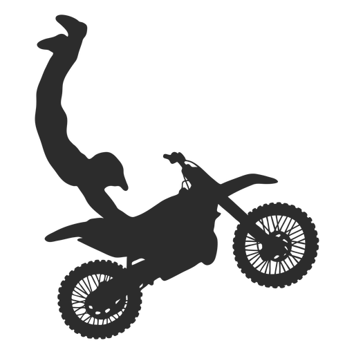 Silueta de acrobacias extremas de motocross Diseño PNG
