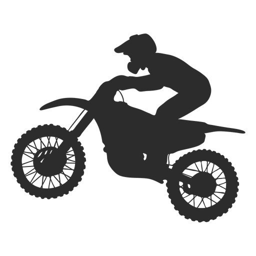 Silueta de motocross speed rider Diseño PNG