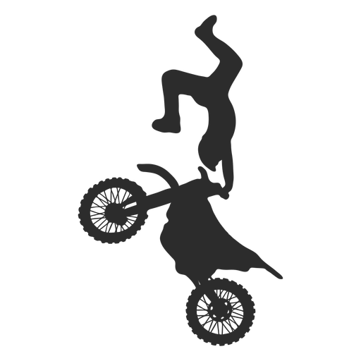 Motocross trick extreme silhouette