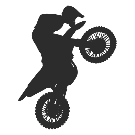 Motocross vertical silhouette - Transparent PNG & SVG vector file