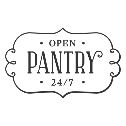 ?ffnen Sie Pantry Vintage Label PNG-Design