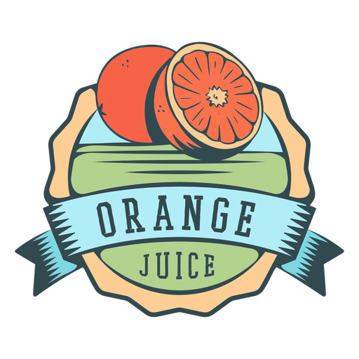 Flaches Etikett mit Orangensaft PNG-Design