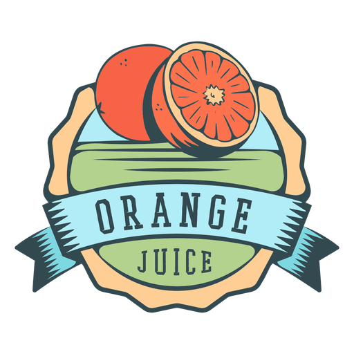 Orange juice flat label Transparent PNG & SVG vector file