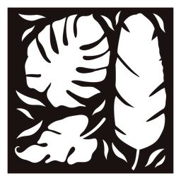 Palm Leaf Composition Stencil PNG & SVG Design For T-Shirts