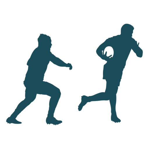 Player rugby running ball silhouette PNG Design