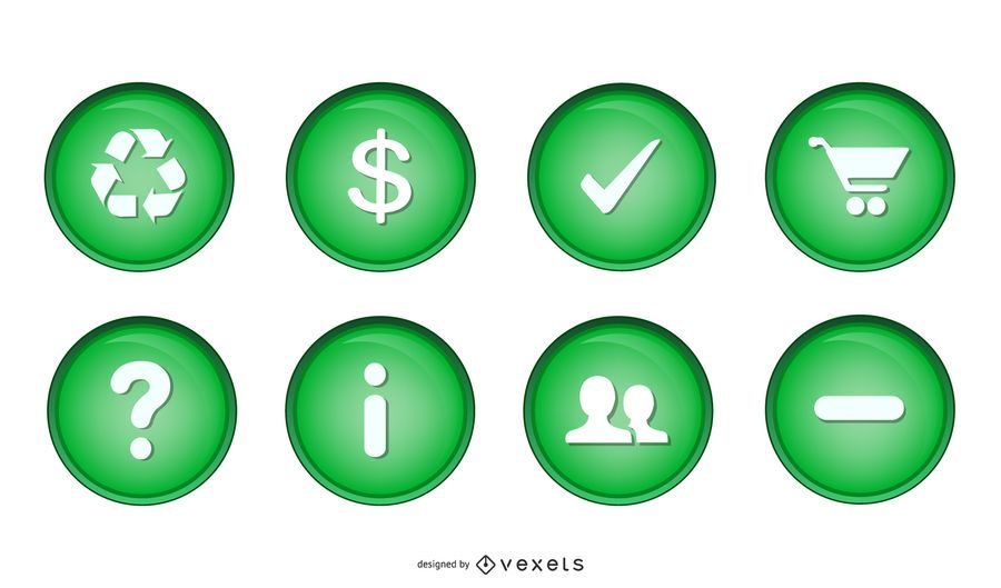 Various Green Orb Icons Various Green Orb Icons
