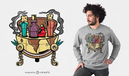 Diseño de camiseta de globo de pociones mágicas.