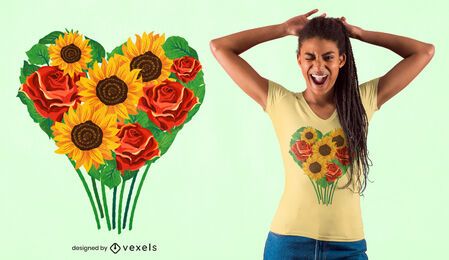 Heart bouquet t-shirt design Heart bouquet t-shirt design