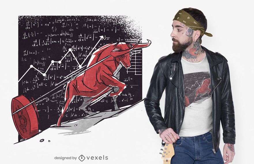 Diseño de camiseta de bitcoin bursátil. Diseño de camiseta de bitcoin bursátil.