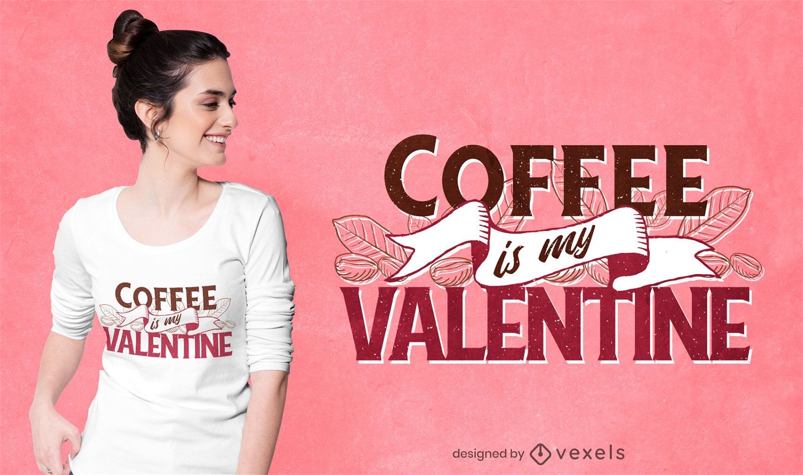 Coffee is my valentine t-shirt design