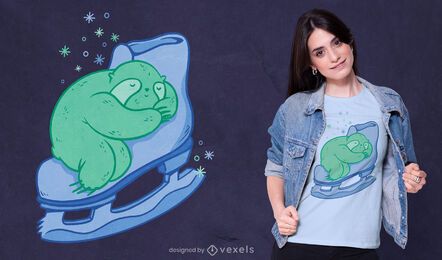 Diseño de camiseta de patinaje sobre hielo.