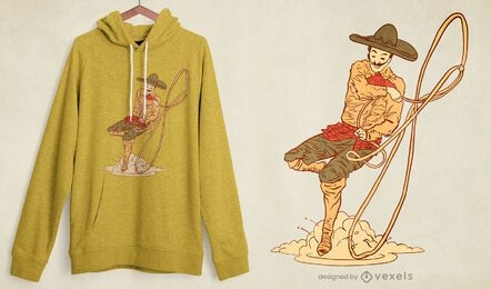 Mexican cowboy with lasso t-shirt design