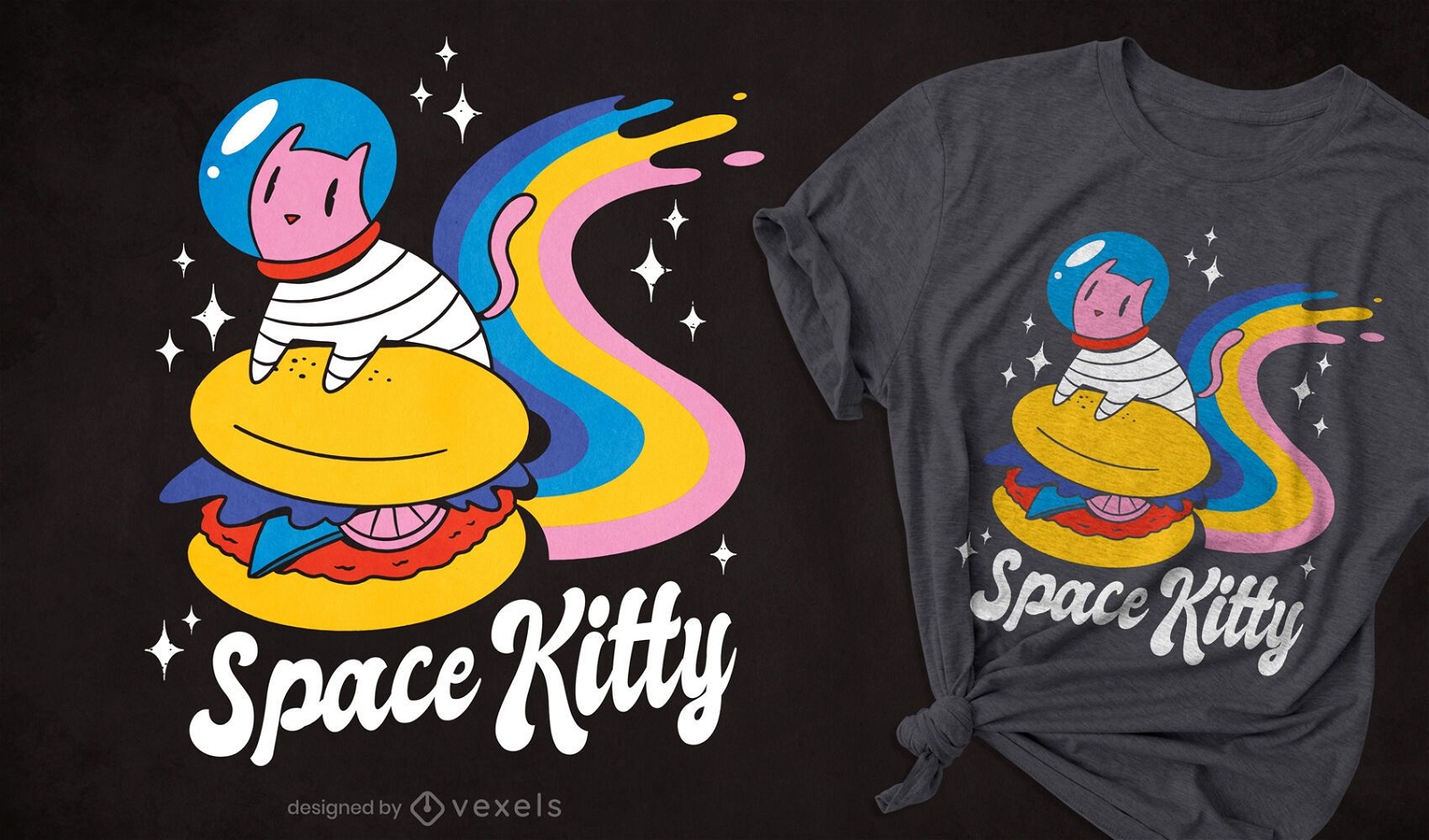 Design de t-shirt Space Kitty