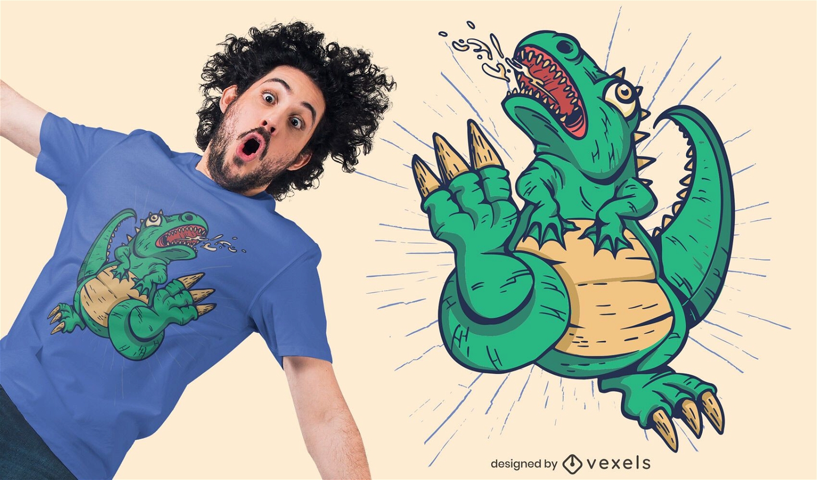 Design de camiseta de monstro dinossauro