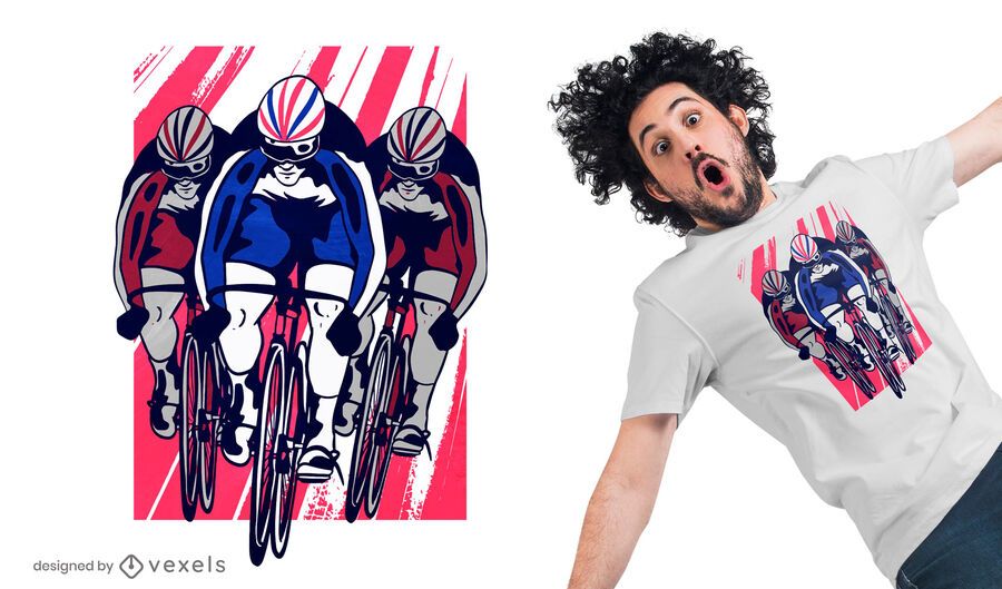 Design de camiseta de ciclista de pista Design de camiseta de ciclista de pista
