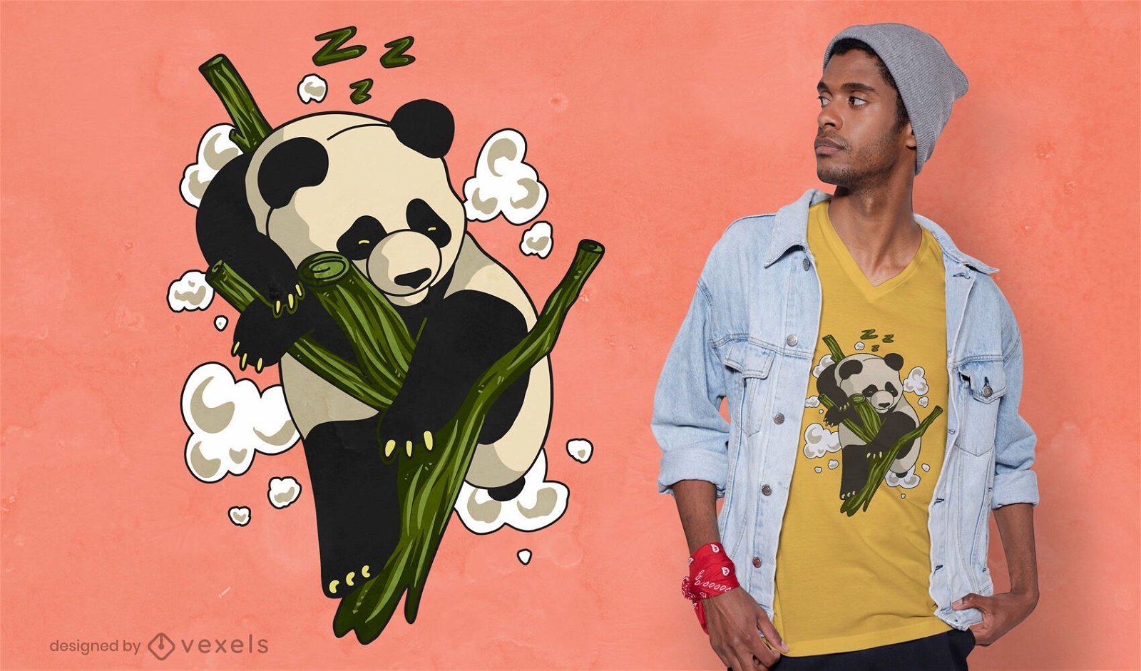 Schlafender Panda T-Shirt Design