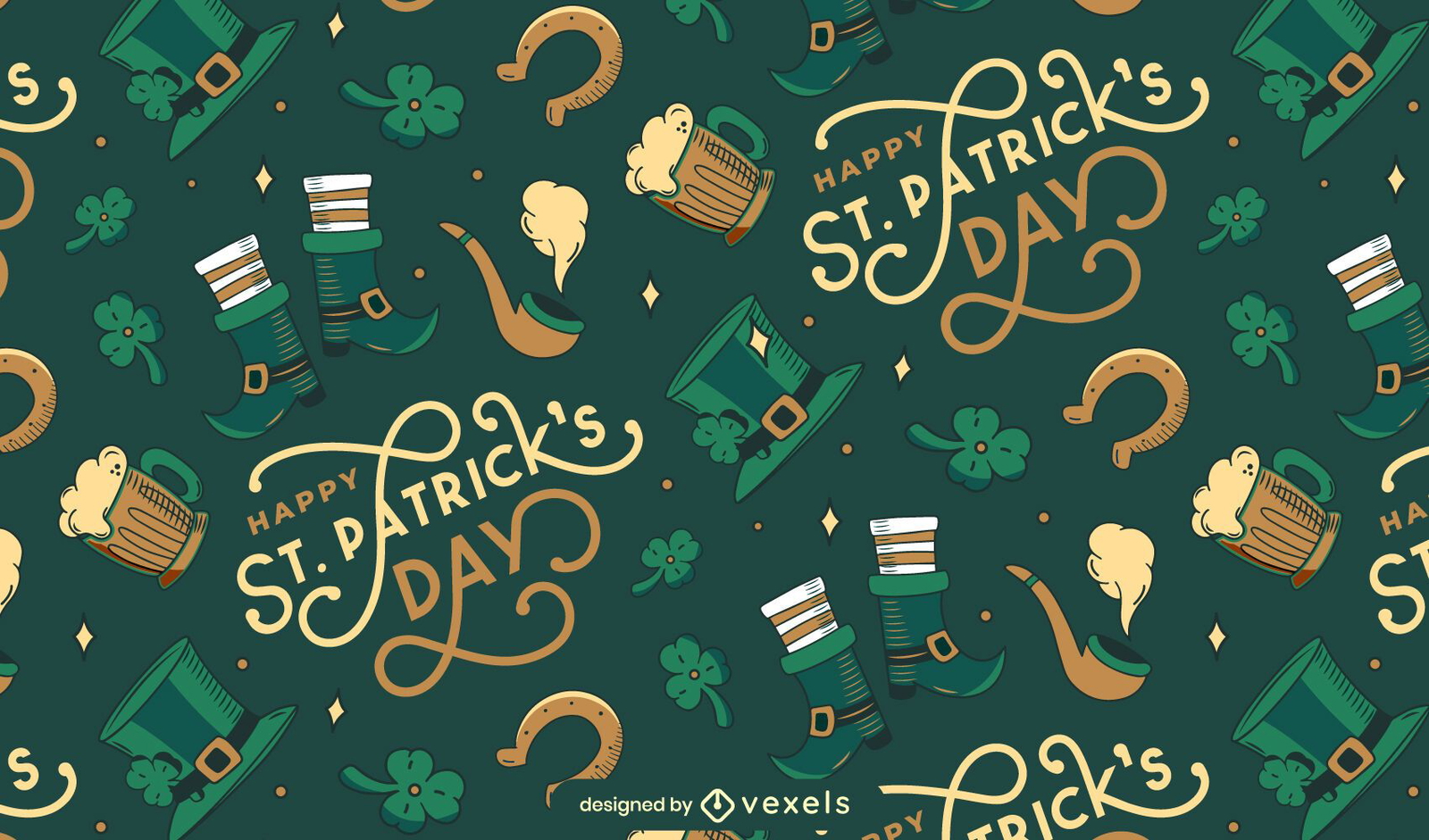 St Patricks Day Retro Style Emblems Stock Vector (Royalty Free