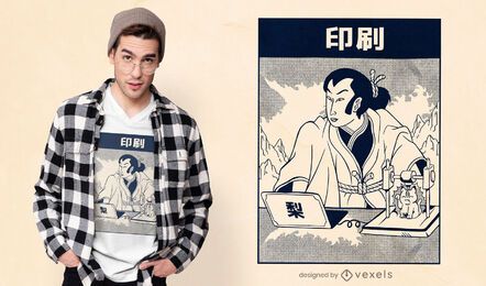 Samurai 3d Druck T-Shirt Design