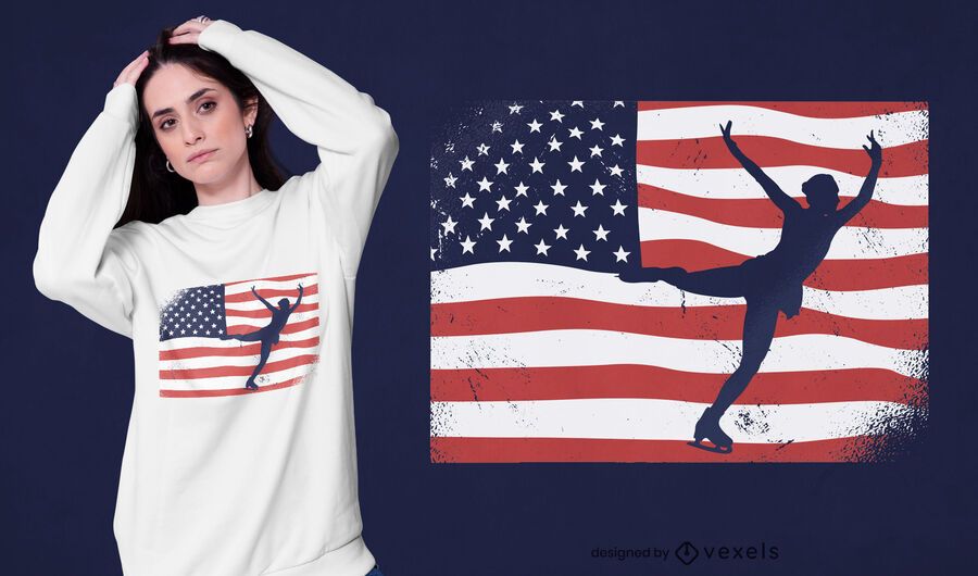 Eislaufen USA T-Shirt Design Eislaufen USA T-Shirt Design