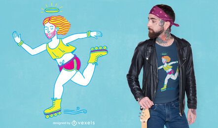 Diseño de camiseta de patinaje sobre ruedas de Jesús. Diseño de camiseta de patinaje sobre ruedas de Jesús.