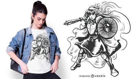 Female knight t-shirt design Female knight t-shirt design