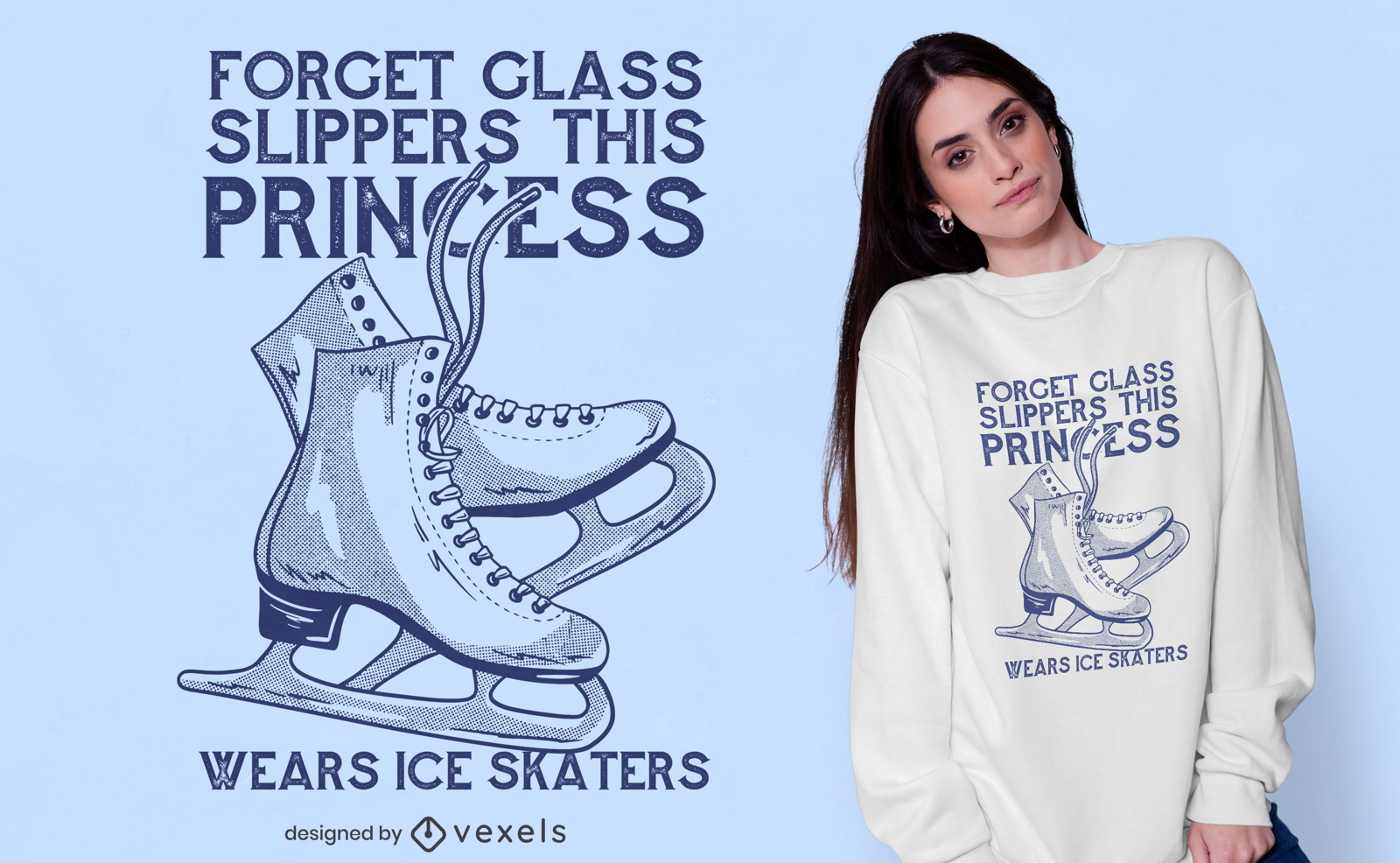 Eislaufen Prinzessin T-Shirt Design