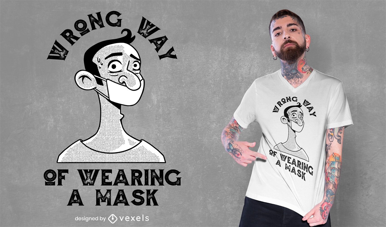 Design de t-shirt de máscara errado