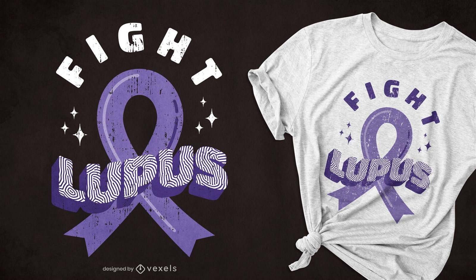 Diseño de camiseta de lucha contra el lupus