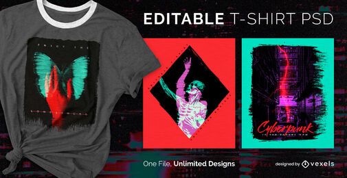 Duotone double exposure scalable t-shirt psd Duotone double exposure scalable t-shirt psd
