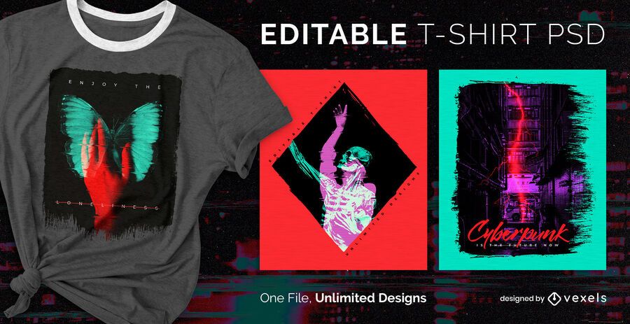 Duotone double exposure scalable t-shirt psd Duotone double exposure scalable t-shirt psd