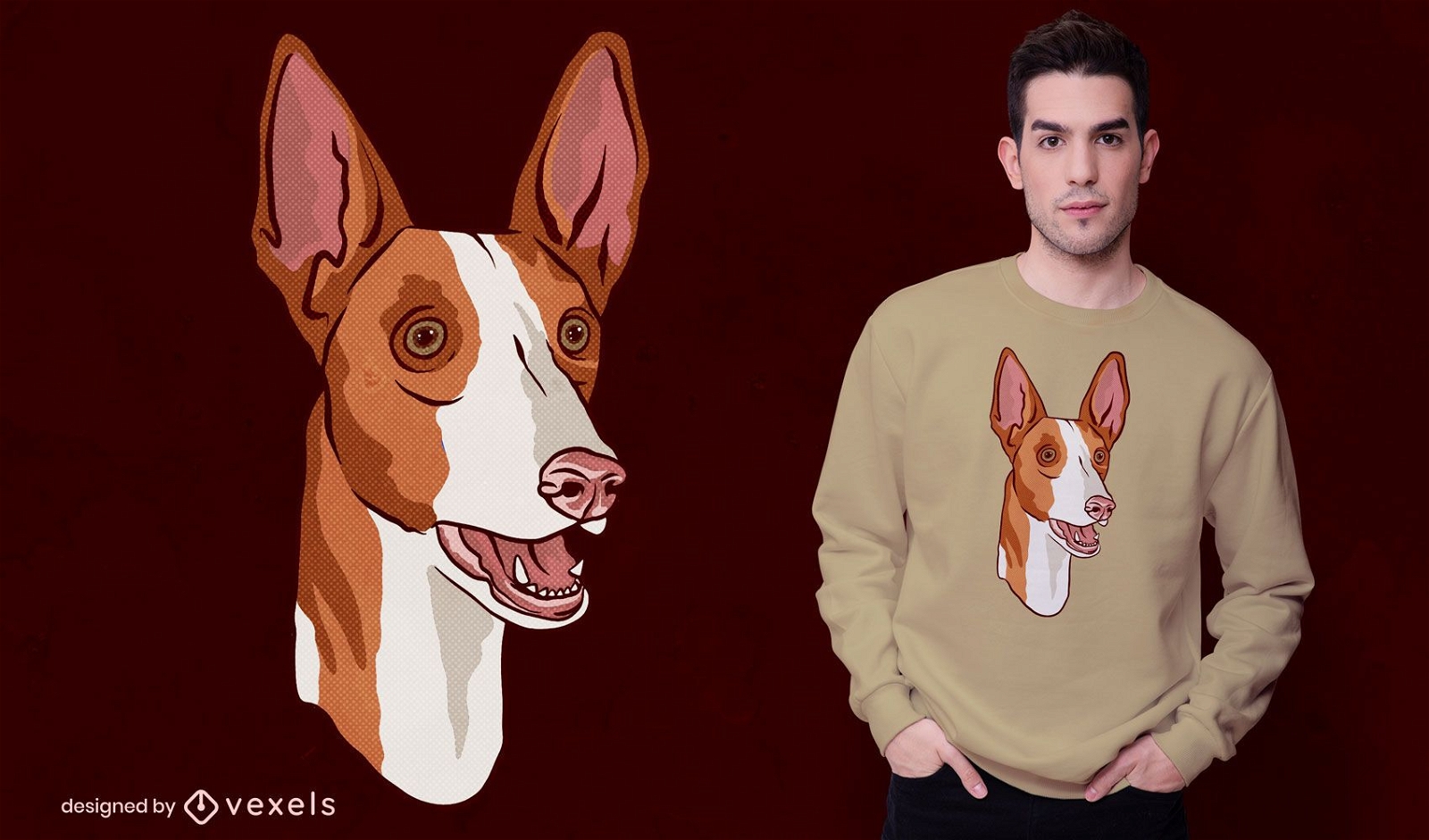 Design de t-shirt canina Podenco