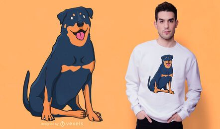Rottweiler sitting t-shirt design Rottweiler sitting t-shirt design