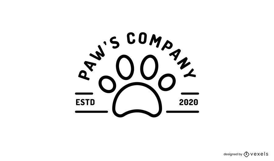 Plantilla de logotipo de impresión de pata de gato Plantilla de logotipo de impresión de pata de gato