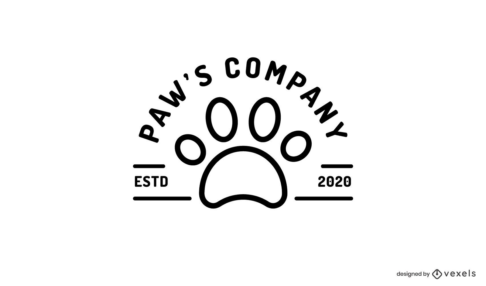 Plantilla de logotipo de impresión de pata de gato