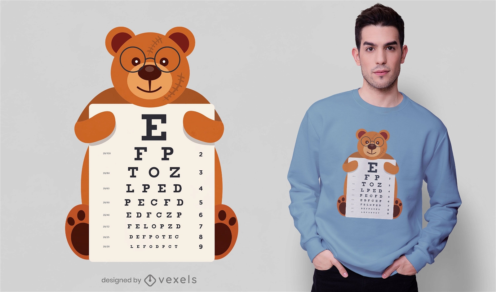 Bear eye chart design de camiseta