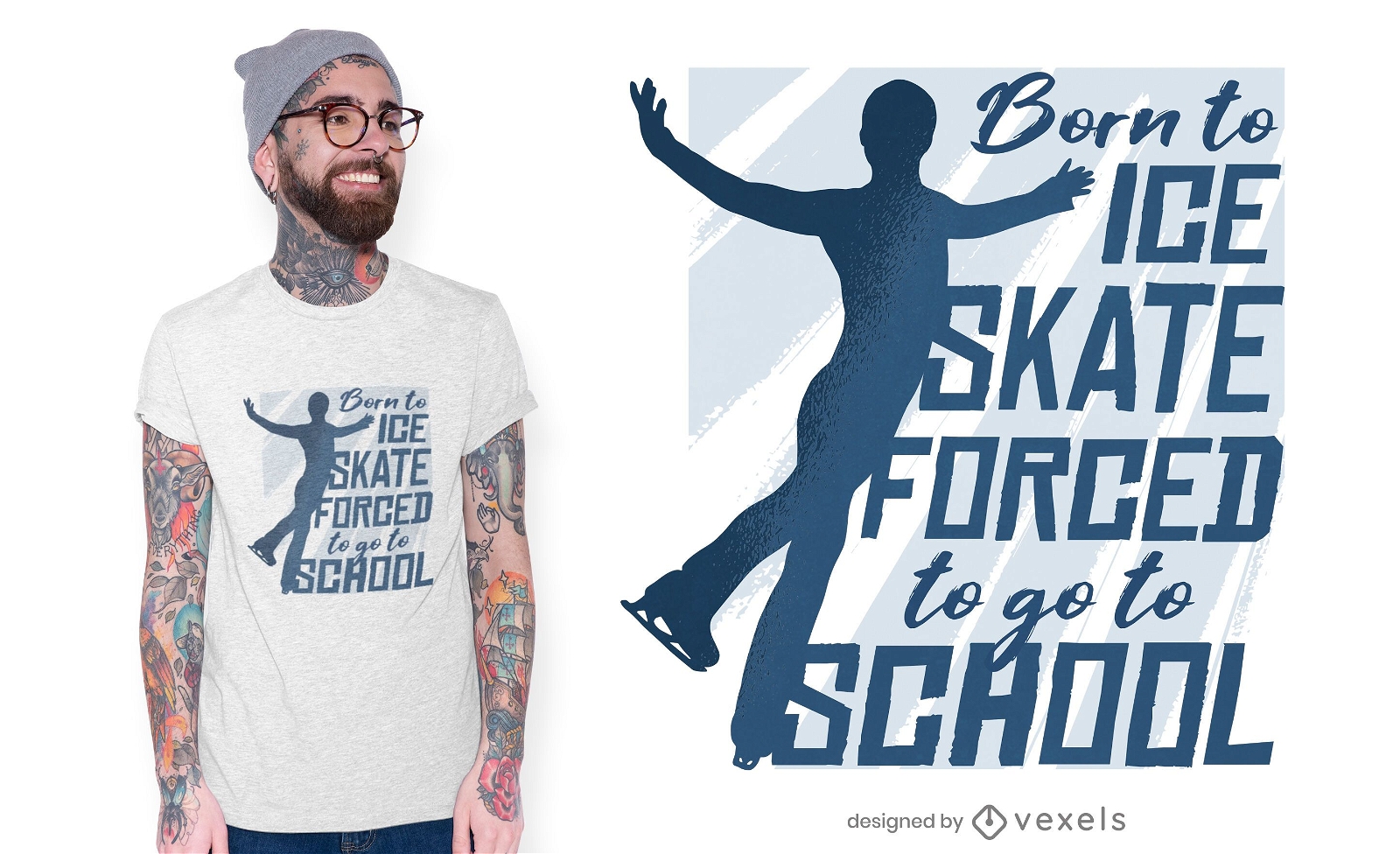 Diseño de camiseta de Born to Ice Skate