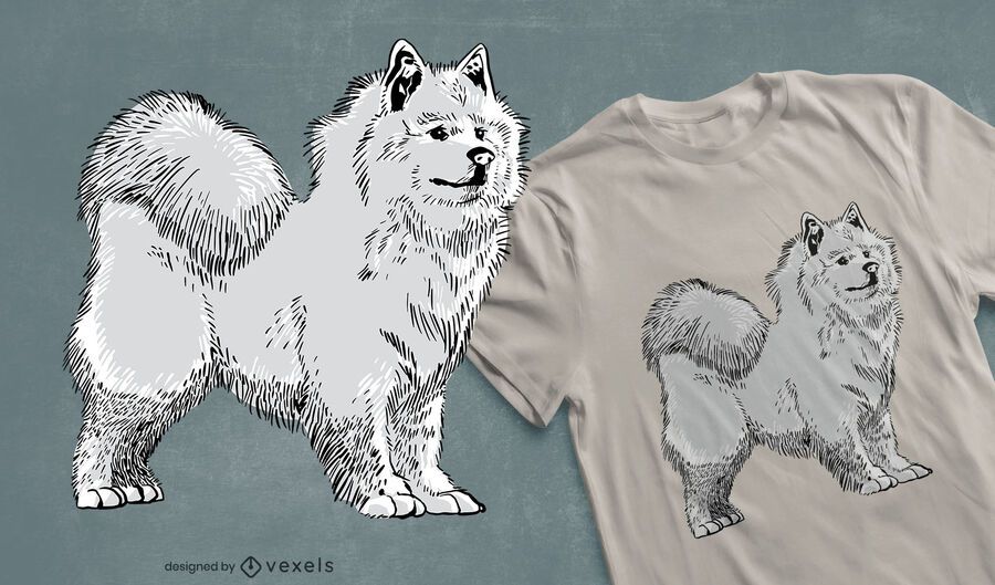 Design de camiseta para cachorro Samoyed Design de camiseta para cachorro Samoyed