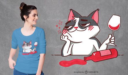 Wine cat t-shirt design Wine cat t-shirt design
